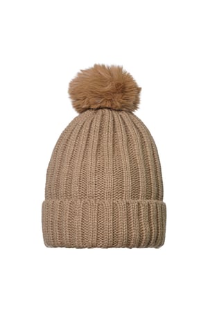 Beanie Furry Pompon Green Acrylic h5