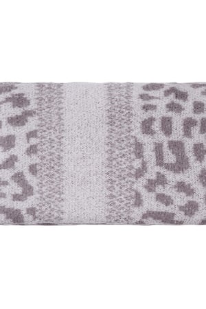 Foulard d'hiver imprimé panthère Gris Polyester h5 Image4