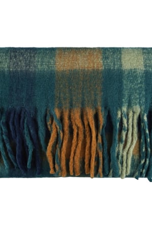 Geruite sjaal franje Groen Polyester h5 Afbeelding5