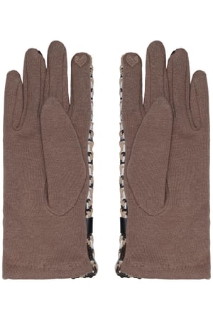 Houndstooth-handschoenen Beige Polyester One size h5 Afbeelding4