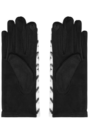 Houndstooth-handschoenen Zwart & Wit Polyester One size h5 Afbeelding3
