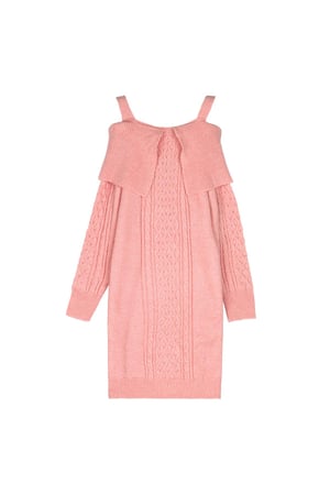 Vestido de punto trenzado Rosa S/M h5