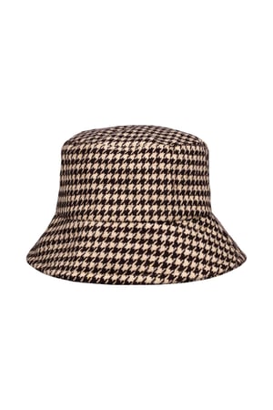 Bucket hat checkered Black & White Polyester h5