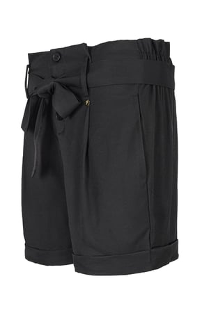 Paperbag-Shorts mit hoher Taille Schwarz S h5 Bild6