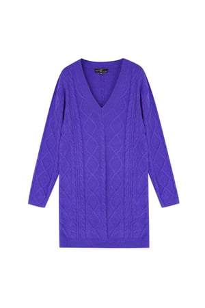 Abito in maglia con scollo a V in maglia Purple S/M h5 