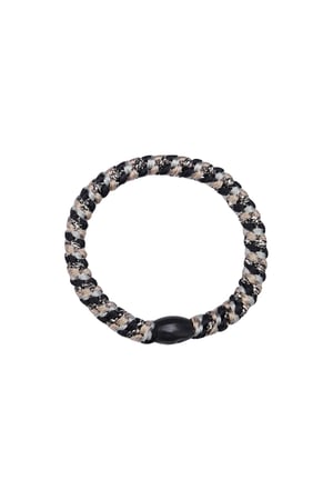 Haargummiarmbänder 5er-Pack Schwarz & Beige Polyester h5