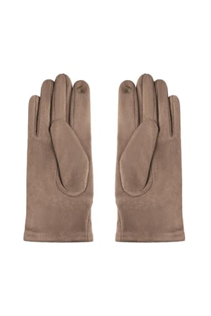 Gants avec détails Couleur or et zircon Camel Polyester Taille unique h5 Image4