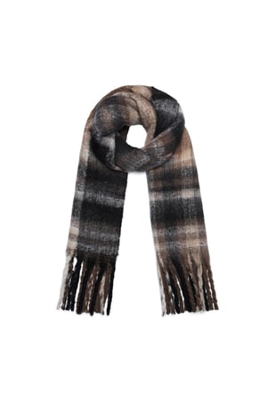 Scarf happy print Black Polyester h5 