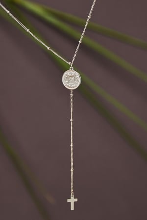 Ketting Religious Coin Zilver Stainless Steel h5 Afbeelding5