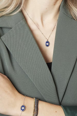 Halskette Shell Blau Edelstahl h5 Bild3