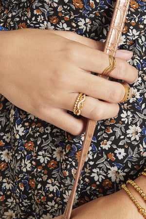 Ring Double Wave Goldfarbe Edelstahl One size h5 Bild2