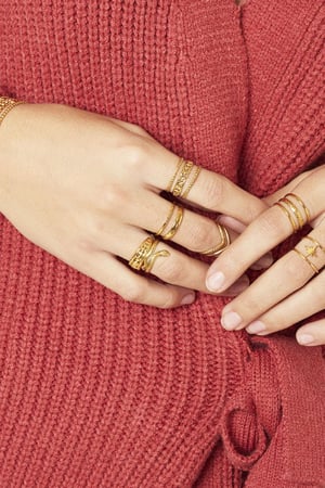 Anillo Sophie Color dorado Acero inoxidable One size h5 Imagen2