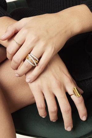 Ring Starring Night Goldfarbe Edelstahl One size h5 Bild2