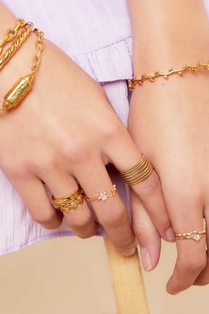 Ring Brightest Star Gold Goud kleur Koper One size h5 Afbeelding2