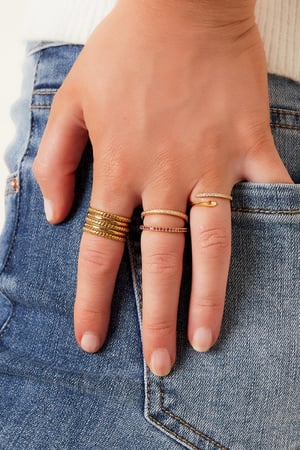 Bague réglable petites pierres Rouge Cuivré One size h5 Image2