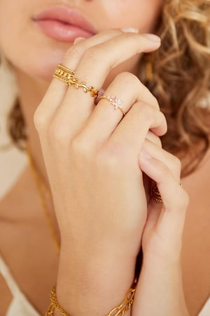 Elegante bloemenring Goud kleur Koper One size h5 Afbeelding2