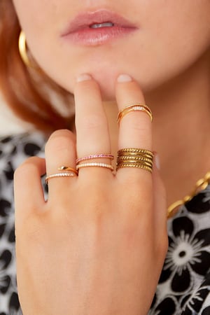 Anillo serpiente ajustable con circonitas Plata Cobre One size h5 Imagen2