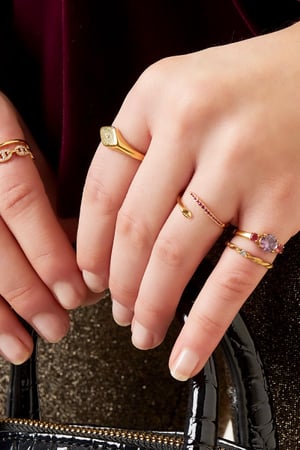 Anillo serpiente ajustable con circonitas Plata Cobre One size h5 Imagen3