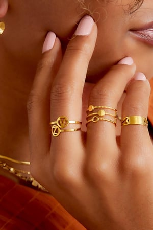 RVS ring initiaal G Goud kleur Stainless Steel h5 Afbeelding3