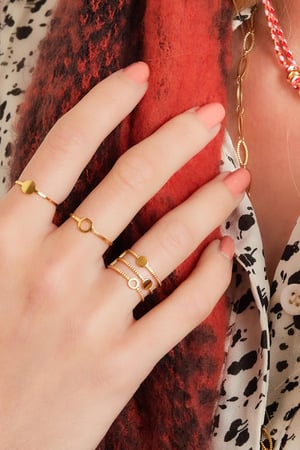 Bague réglable cercle ouvert Couleur or Acier inoxydable One size h5 Image2