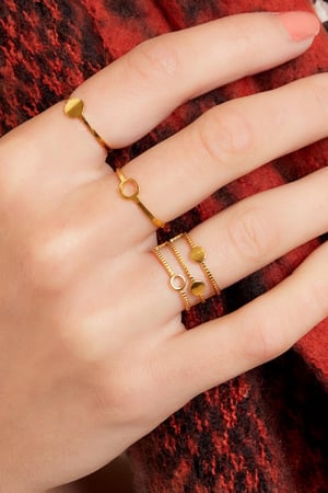 Verstelbare ring met cirkel Zilver Stainless Steel One size h5 Afbeelding2