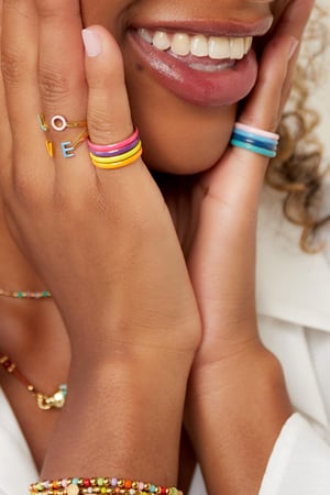 Stainless Steel Ring With Colored Coating Orange 16 h5 Picture3