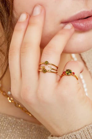 Drei Steine hintereinander klingeln Lila Edelstahl 15 h5 Bild3