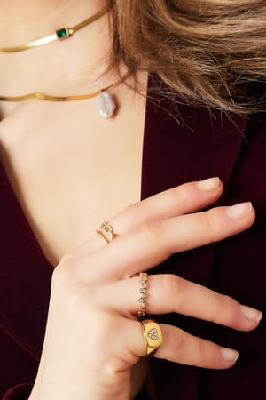 Stainless steel ring heart Silver Color 16 h5 Picture2