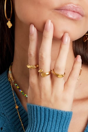 Stainless steel signet ring Gold Color 15 h5 Picture3