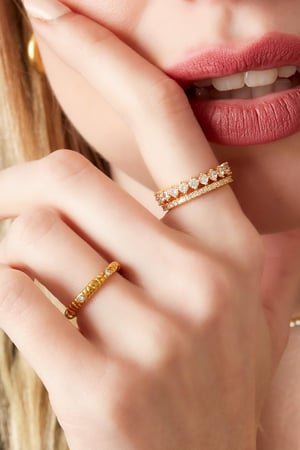 Ring mit Zirkoniastein und Zebrastreifen Silber Edelstahl 16 h5 Bild2