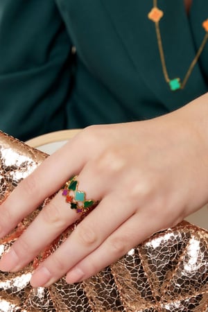 Ring clover colorful Purple Stainless Steel One size h5 Picture3