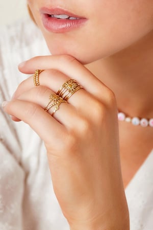 Edelstahlring Goldfarbe One size h5 Bild2