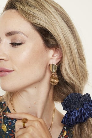 Boucles d'Oreilles Cherry on my Cake Orange Cuivré h5 Image2