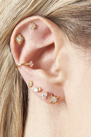 Pendientes Rhinestone Triangle Multicolor Cobre h5 Imagen2