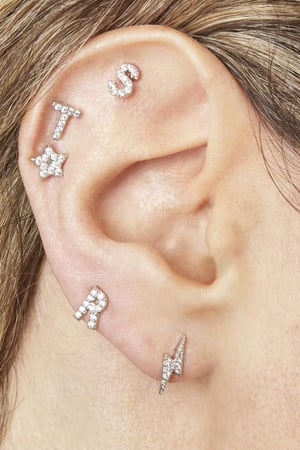 Piercing Star Noir Cuivré,Acier inoxydable h5 Image2