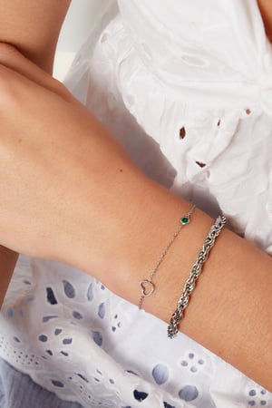 Geburtssteinarmband Januar silber Rot Edelstahl h5 Bild2