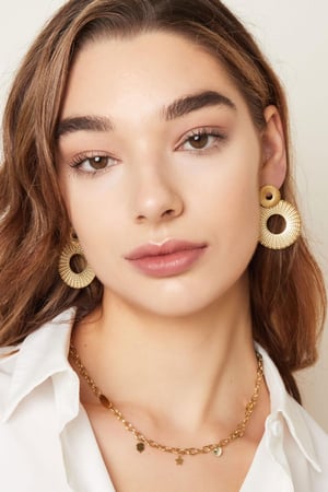 Statement earrings circles Silver Color Stainless Steel h5 Picture4