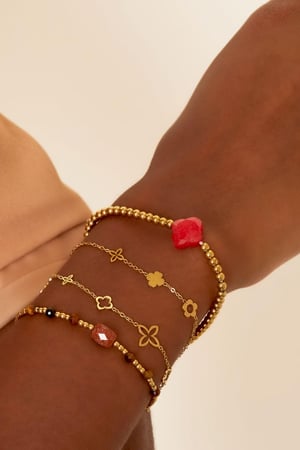 Armband met drie verschillende bloemetjes Zilver Stainless Steel h5 Afbeelding3