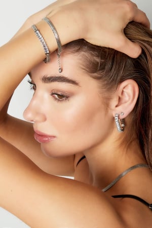 Earrings zircons party Gold Color Stainless Steel h5 Picture2