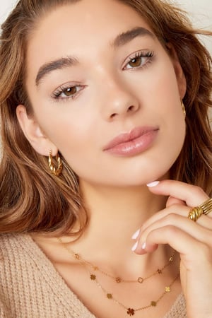 Ohrringe mit Drehung Goldfarbe Edelstahl h5 Bild4