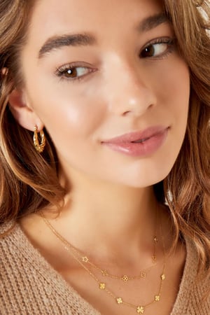 Ohrringe mit Drehung Goldfarbe Edelstahl h5 Bild3