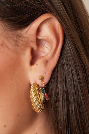 Boucles d'oreilles baguette Argenté Acier inoxydable h5 Image4