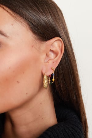 Ohrringe mit Kette und Steinen Goldfarbe Kupfer h5 Bild2