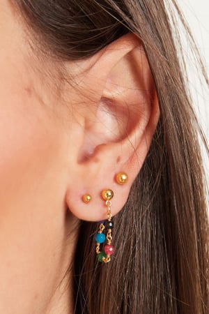 Ohrringe mit Kette und Steinen Goldfarbe Kupfer h5 Bild4