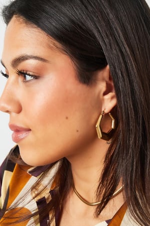 earrings stainless steel hexagon  h5 Picture2