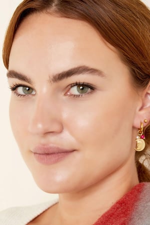 Ohrringe Mond mit Gesicht Silber Edelstahl h5 Bild2