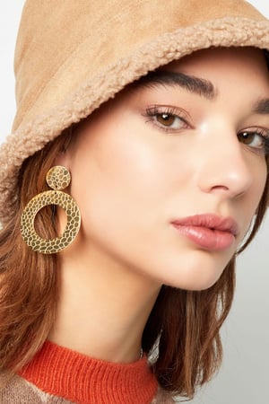 Earrings with print Silver Color Stainless Steel h5 Picture3