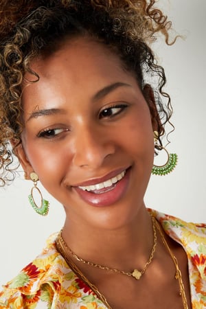 Earrings with crystal beads White Copper h5 Picture4