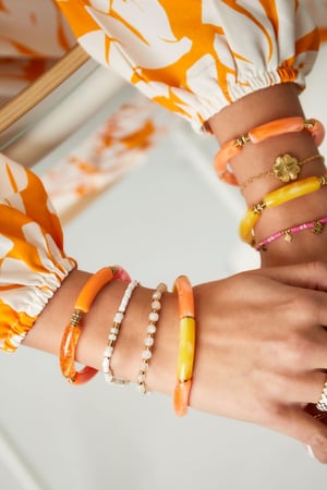 Bracelet narrow beads Pale Pink Hematite h5 Picture2