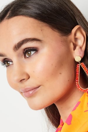 Earrings drop crystal beads Light Blue Copper h5 Picture3